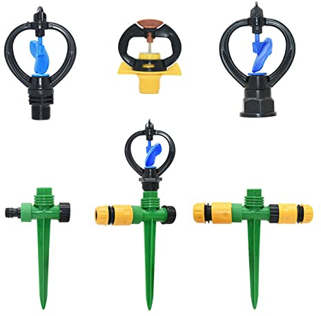 Garden 360 Degree Auto Rotatable Water Sprinkler with Support Garden Lawn Irrigation Water Sprayers Gardening Tools 1Pcs (Color : 1I2)