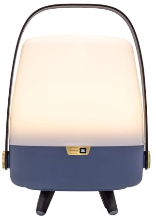 Kooduu Lite-up Play Mini - Bluetooth Enceinte avec Lampe - Ocean Blue | Hauteur: 29 cm - Design haut de gamme - Lumière blanche chaude à intensité réglable - Jusqu'à 11 heures d'autonomie - TWS