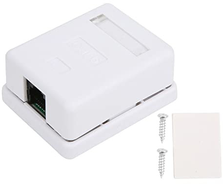 2Pcs RJ45 Surface Mount Box, Cat6 Single Port Desktop Information Network Junction Boxes Desktop Information Junction Box Network Enclosure Surface for 22-24AWG Cable