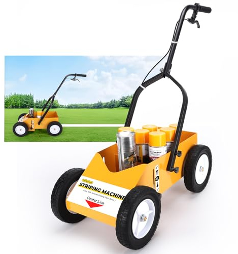 YOOLLE-TOOLS 2395000 High-Performance Striping Line Marking Machine, Parking Lot Striping Machine, Compatible with Professional Inverted Striping Spray Paint, 9.8 x 13 x 28.3, Yellow