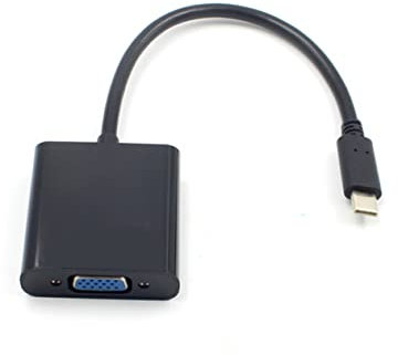 Veemoon USB-C to VGA Adapter Cable 1080P USB 3.1 Multi Converter Extender for Projector Monitor TV Black