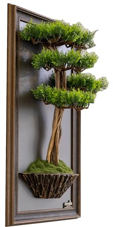 Omnia Artlife Concept Bonsai Art Life Tree Tableau Handmade Wall Art Decor Portrait for Living Room, Bedroom, Office