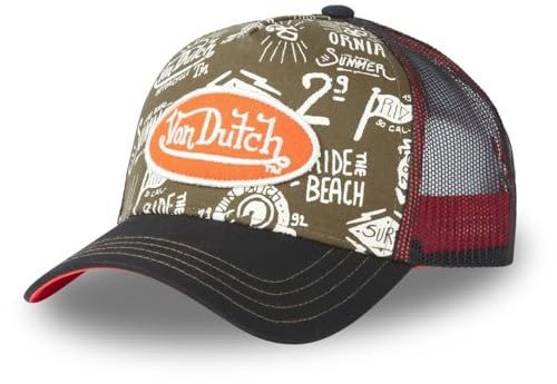 Von Dutch Kappe für Damen und Herren, mit Muster, Trucker-Kappe, verstellbar, mit Snapback