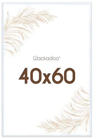 Wackadoo Bilderrahmen 40x60 Weiß Fotowand Fotorahmen aus leichtem Kunststoff mit Glas Picture frame Poster