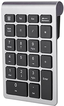 BONKZEBU Teclado Numérico para Computadora Portátil ,Teclado Numérico de Retardo bajo y Velocidad de Rebote Rápida ,Teclado Numérico Inalámbrico con Estructura de Tecla de Pie de (Gris