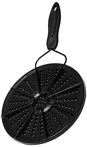 Garneck Enamel Induction Hob Heat Diffuser Plate Gas Stove Adapter Plate Black Non-Stick Simmer Ring for Milk Warmth and Fast Defrosting
