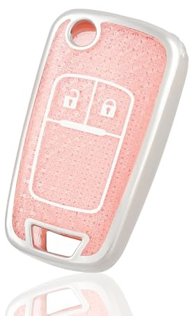 OFF WE GO Autoschlüssel Hülle für Opel Schlüssel Hülle Schlüsselhülle Cover für Aveo Cruze Corsa Mokka Adam Astra Zafira Insignia Trax Auto Schlüsselbox Schlüsselcover Schutz Gehäuse, Rosa