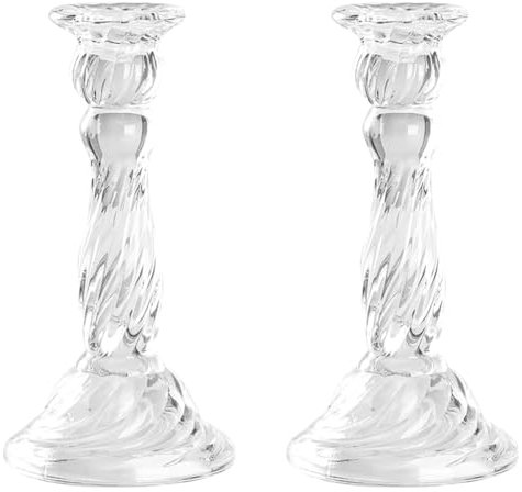 PPcdfre Kerzenhalter Aus Glas, Spitzkerzenhalter, Kandelaber für Tisch, Hochzeit, Feier, Tafelaufsatz, Spitzkerzenhalter B