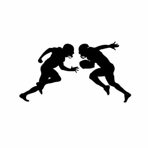 JIFENLI Car Sticker 15.3CM*8.5CM Football Players Sports Car Sticker Safety Vinyl Decal Black/Silver