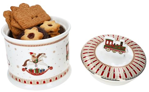 MamboCat Keksdose Polar Train I (BxH) 14x16,5cm I runde weihnachtliche Gebäckdose I Aufbewahrungs-Dose, Vorratsdose I Weihnachten