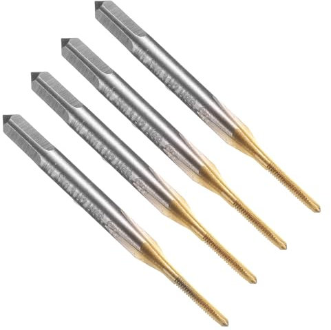 QUARKZMAN 4 Stück HSS Gewindebohrer, M1,4 x 0,3 Metric Gewindeschneider, Titanbeschichtet, Rechtsgewinde