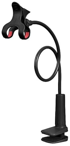 MIIVII Gooseneck Phone Holder, 360 Adjustable Flexible Holder for Bed, 75cm Long Lazy Arm, 80 mm Mount Clamp Base