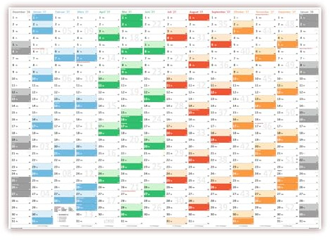 Rainbow Premium Classic2 Wandkalender/Wandplaner DIN A1 2027 (gerollt) Format (594 x 841mm) 14 Monate
