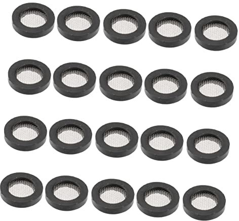 20pcs Shower Head Filter Gaskets Rubber Washer with Stainless Steel Mesh