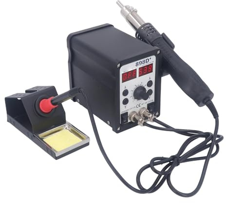 Lazmin112 Station de Repoinging Hot Air, Fonction de Stockage de CPU 110L / Min de la Station de Soudage Numérique Handle sans Couture (Plug UE 220V)
