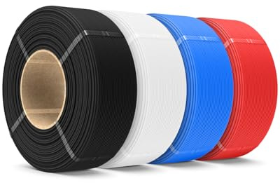 SUNLU - Recharge de filament PLA mat 1,75 mm 4 kg, lot de filament PLA pour imprimante 3D, recharge matte PLA sans bobine pour bobines réutilisables compatibles avec le filament Bambu Lab, Noir/Blanc