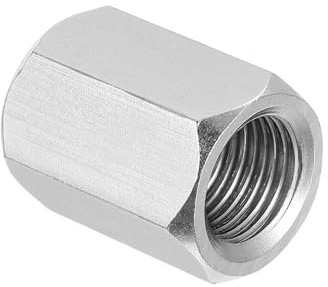 PATIKIL 304 Stainless Steel Hex Coupling Nuts M16x1.5-Pitch 30mm 2Pcs | 1.2 Length Fully Threaded Rod Coupling Nut Studding Connector Fasteners Silver Tone
