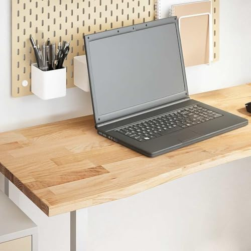 Qnhdfrt Tischplatte Eiche Massiv 140x50x2,5 cm Unbehandelt | Arbeitsplatte Küche & Home Office | Schreibtischplatte Holz für Bistrotisch Outdoor, Living Room, Küche und Balkon