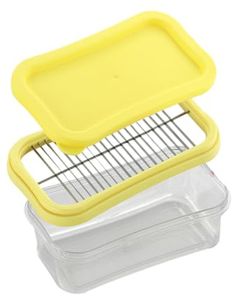 Recipiente para cortar mantequilla, recipiente hermético para guardar queso, bandeja de mantequilla con cortador de mantequilla y tapa, para el hogar, cocina, mostrador, frigorífico, hotel, bar