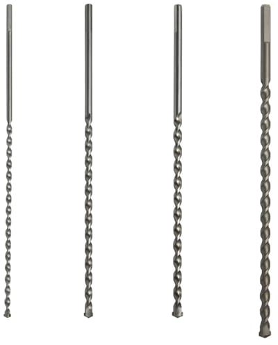 Extra-long Rotary Hammer Drill bit for Masonry 4Pcs Masonry Impact Drill Bits Triangle Shank 6-12mm x 300-350mm