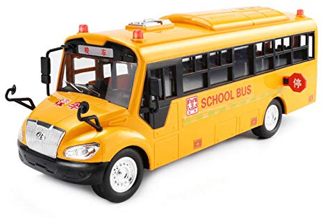 Zunate Juguete Educativo de Autobús Escolar Resistente a Caídas con Luz de Sonido, Modelo de Inercia de Simulación para Niños, Juego Educativo