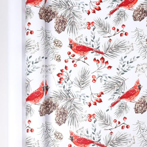 kkrrammii Rouleau de papier cadeau de Noël en cuivre avec pommes de pin et baies pour décoration de mariage, anniversaire et fête d'hiver