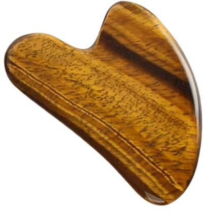 TOYANDONA Schabeplatte aus Tigerauge Heimmassagegerät Massagebrett Gua-sha-werkzeug Ergonomisches Design Abgerundete Kanten Langlebig Leicht zu Transportieren