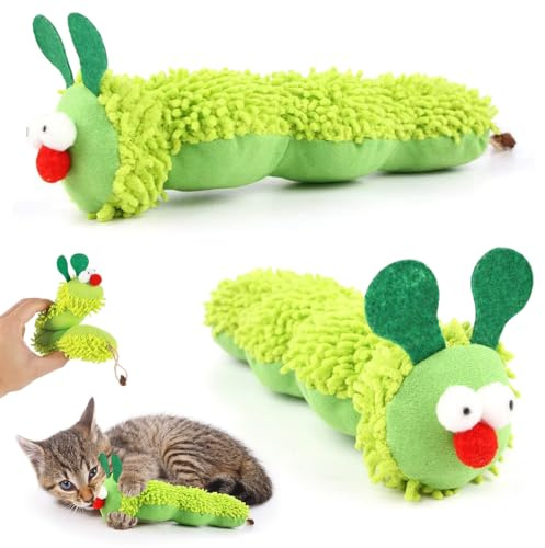 2 Pcs Katzenminze Spielzeug, Raupen Katzenminze Spielzeug, Weiches und langlebiges Katzenspielzeug, Interaktives Spielzeug für Katzen, Katzenspielzeugs Selbstbeschäftigung, für Katzen Zahnpflege