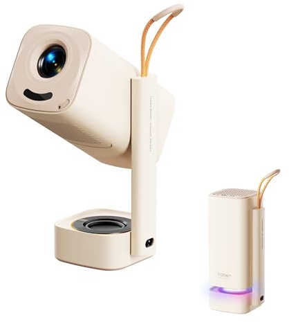 Miniprojektor 【Dolby Audio & Turbo Sonic Bass】Yaber T1 Pro Smart projektor Full HD 1080P med HDR 10, WIFI6 och Bluetooth 5.4, stöder 180° rotation, autofokus och keystone, bärbar projektor för