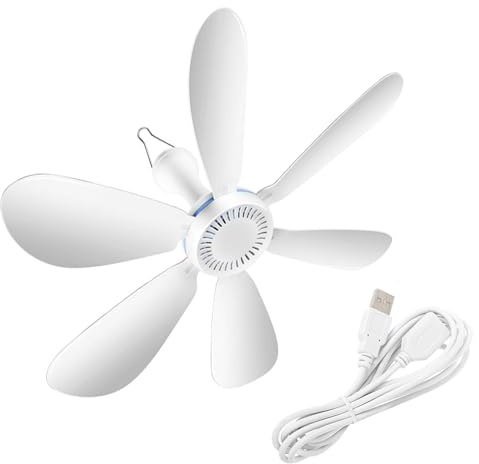 Oxxggkao Ventilador de clip USB con control remoto de velocidad ajustable para espacios interiores y exteriores, clip USB de techo para camping