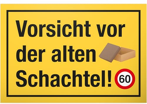 DankeDir! 60 Jahre Vorsicht Alte Schachtel Schild - Geschenk 60. Geburtstag Geschenkidee Geburtstagsgeschenk Sechzigsten Geburtstagsdeko Partydeko Party Zubehör Geburtstagskarte