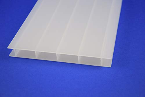 Acrylglas-Stegplatte Heat Stop! wärmereflektierend (Rohmasse) 16mm, opal climablue, Struktur 2 Fach 980mm x 3000mm (B x T)