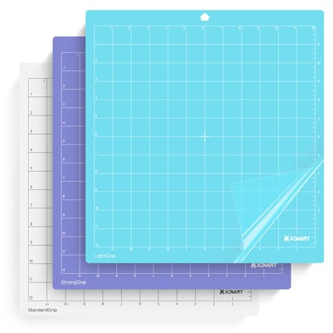 XINART Schneidematte für Silhouette Cameo 4/3/2/1, (3 Matten-StandardGrip/LightGrip X/StrongGrip, 12X12 Zoll) Klebende Cricket-Accessoires Kleben Vinyl Ersatzmatten für Silhouette Cameo 5