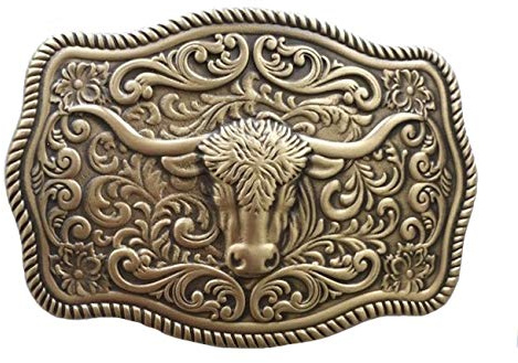 Messing Buckle, Longhorn- Bulle, Stier, Rodeo, Western, Gürtelschnalle