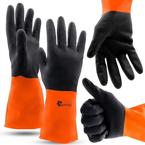 Chemical Gloves Set of 2 Pairs - Size XXL Gloves with High Protection for Your Hands-Waterproof Latex Gloves Anti-slip Grip For Firm Handling-Industrial Strength Household Chemical Industry Automotive