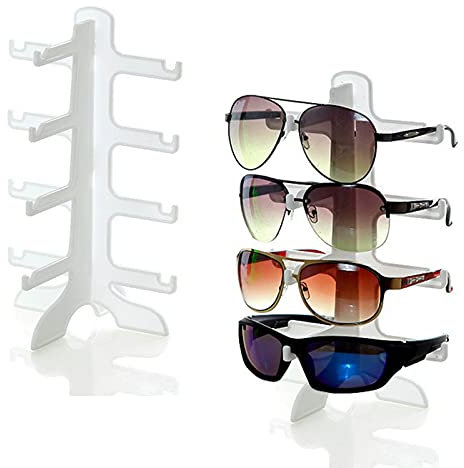 2 stycken glasögonställ, solglasögon glasögonhållare kreativ plast glasögonhylla 4-lagers glasögon förvaring presentationshylla, för förvaring av solglasögon, myopia glasögon, planspegel