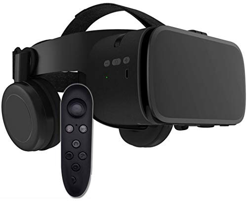 RSGK Gafas/Auriculares 3D VR, Gafas Bluetooth inalámbricas de Realidad Virtual 3D con Control Remoto, para Jugar y Ver películas en un teléfono móvil de 4,7 a 6,2 Pulgadas
