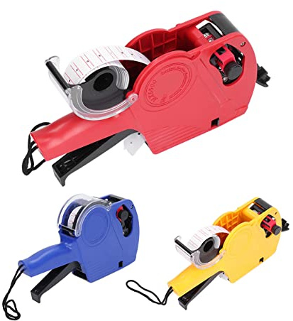 Kit Pistola Prezzatrice Rossa a 8 Cifre, Etichettatrice Manuale, Strumento per la Marcatura dei Prezzi con Inchiostro di Ricambio(rosso)