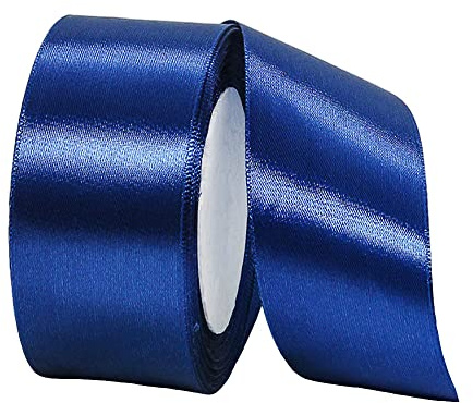22m Satinband Geschenkband Dunkel Blau 40mm Breit,Auto Seidenband Dick Schleifenband Satin Dekoband Geschenkverpackung Deko Band Stoffband für Halloween Weihnachten Hochzeit Taufe Geburtstag DIY