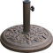 Garden Mile 9kg Round Black Parasol Umbrella Base Rattan Effect - Heavy Duty Weatherproof Traditional Adjustable Black Resin Umbrella Stand for Outdoor Furniture, Patio, Canopy, Gazebo
