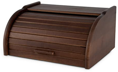 Contenitore per pane piccolo con coperchio arrotolabile, marrone scuro, scatola per pane, cucina, pane, pane, pane, pane, pane, pane, pane, 32 x 26 x 16 | (marrone scuro)
