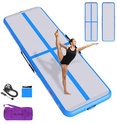 HIJOFUN Uppblåsbara gymnastik, gymnastikmattor, 3/4/5/6/7/8 meter, 20 cm, höjd träningsmatta, längd, golvmatta, uppblåsbar yogamatta, Taekwondo Air Floor Track