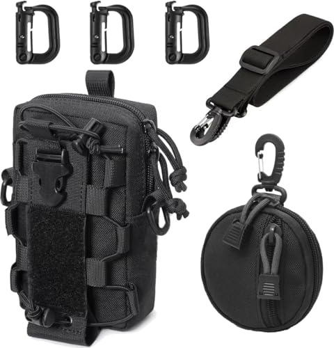 MUCHER Molle Tasche Taktisch Umhängetasche Molle Flaschen Halter Haltbares Multifunktional Gürtel Taschen mit Schultergurt und 3 Haken für Outdoor Wandern Jagdcamping Training