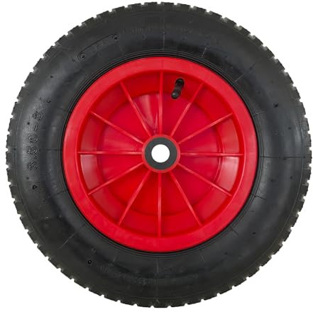 Carriola pneumatica per serra con bordo in plastica, Ø 370 mm. Albero Ø 20 mm.