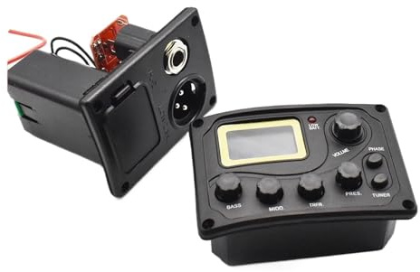 1set 4 Band Akustische Gitarre Bass Pickup Preamp EQ Equalizer Mit Tuner Gitarre EQ Guitarra Zubehör