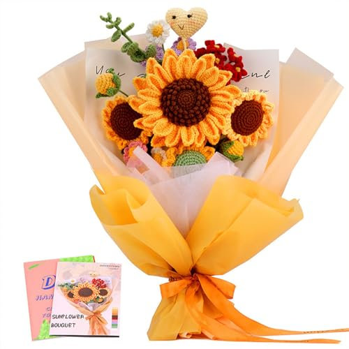 BAYORE Anfänger Häkelsets DIY Häkelblumen Sets Inklusive Häkelnadelgarn Schritt Für Schritt Anleitung Für DIY Handwerk Häkeltier Für Anfänger