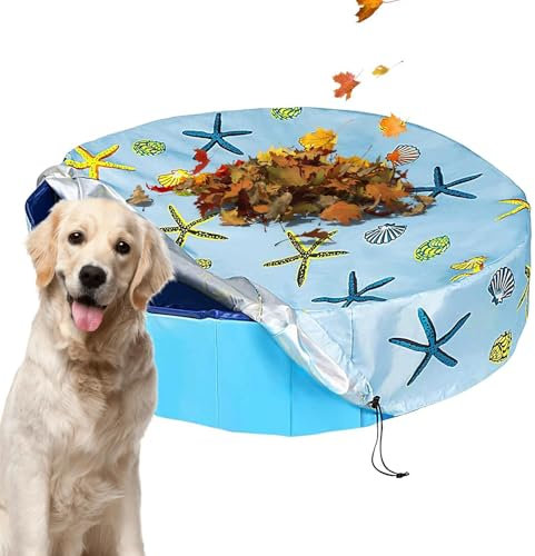 Faltbare Poolabdeckung für Haustiere – wiederverwendbarer Poolschutz für Hunde | runde Badeabdeckung mit Oxford-Stoff, Kordelzug-Design für Billardtische