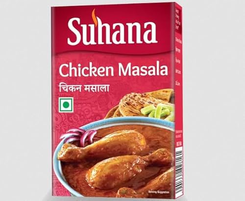 Suhana Spices Mix Powder (Box) - Curry Masala Recipe Mixes Casserole Seasoning Herbs - Simplifies & Speeds Up Cooking Process (Pack of 1, Suhana Chicken Masala 100g Box)