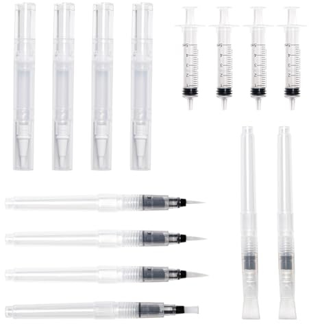 Bofanze 10 PCS Pennello per Ritocchi Penne Vuote da Riempire | 7×4.5cm,4.9×3.9cm,Bianco, trasparente, vuoto, molta quantità, pennello morbido