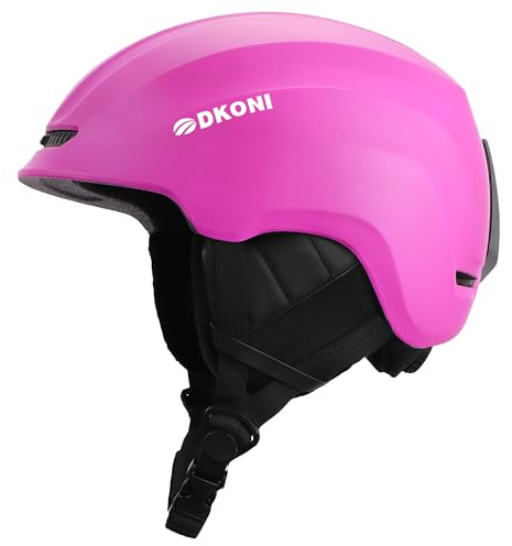 DKONI Casco da Sci, Casco da Snowboard per Uomo e Donna, Sistema di Ventilazione Regolabile a Due Fasi, Casco per Sport sulla Neve per Adulti, Giovani e Bambini Grandi (Viola, Taglia Media: 54-58 cm)